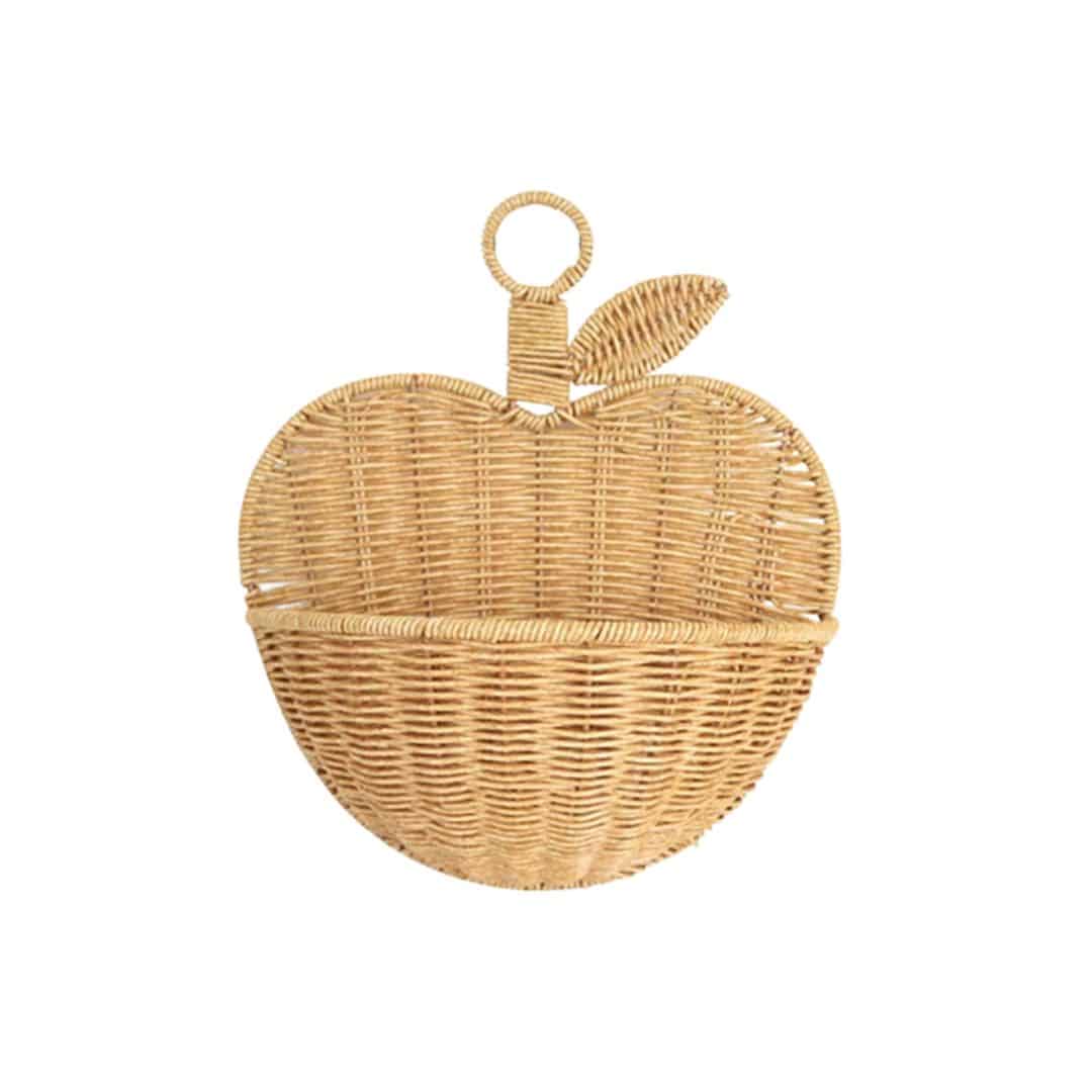 Panier Mural en Rotin en Forme de Pomme