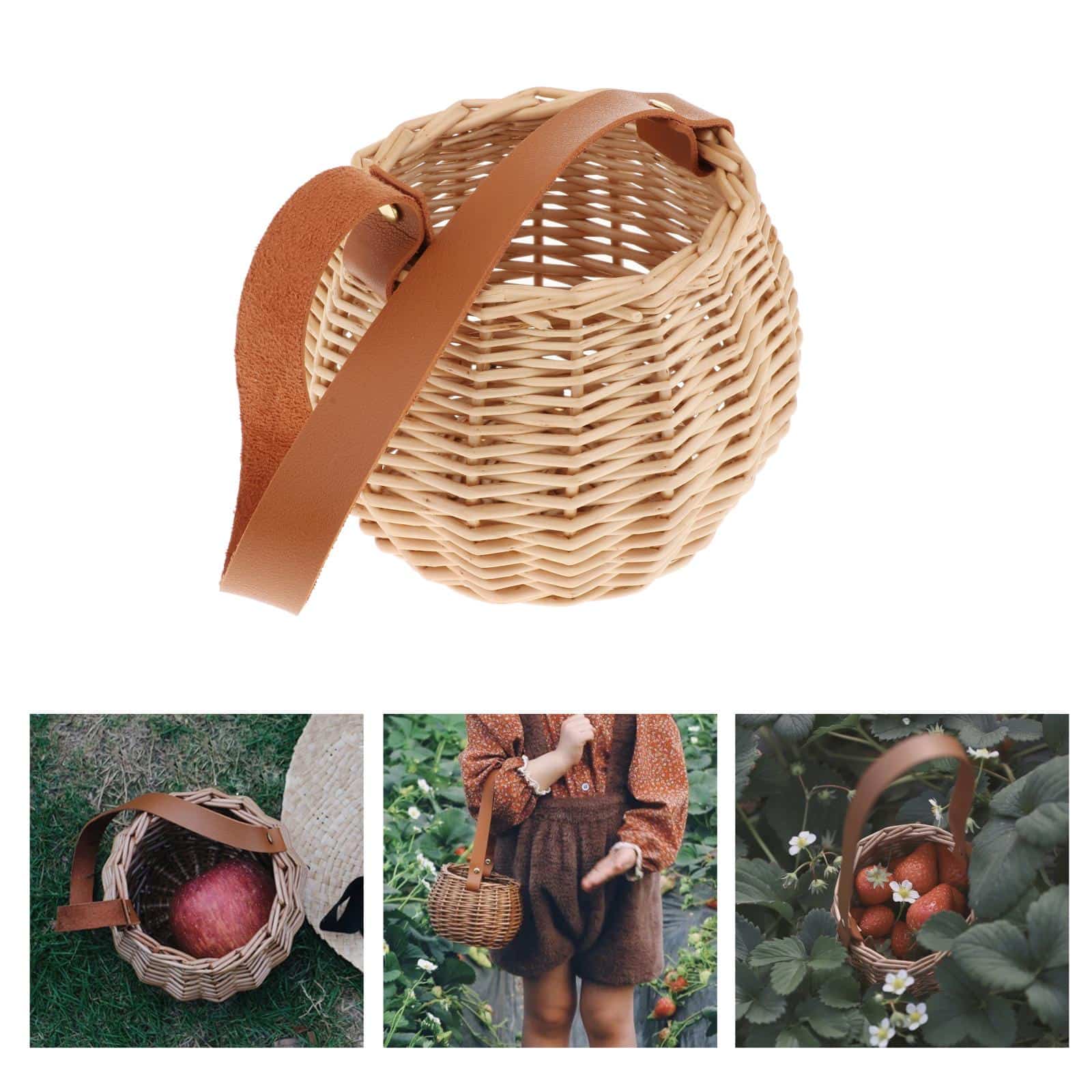 Panier porte plante en rotin et osier