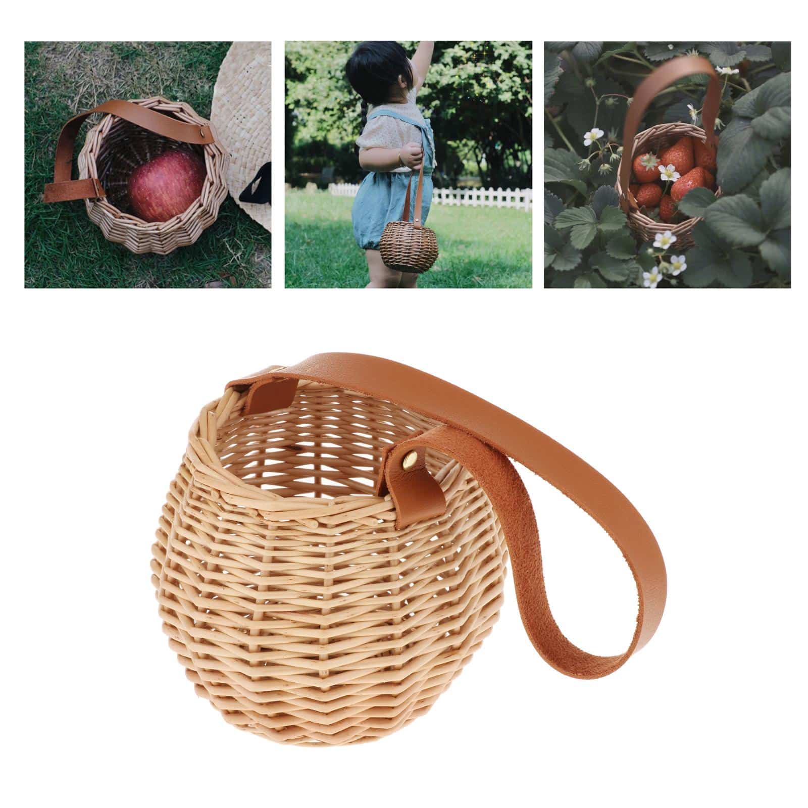 Panier porte plante en rotin et osier