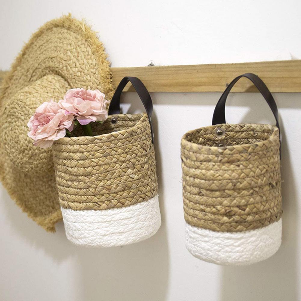 Panier porte plante suspendu en rotin