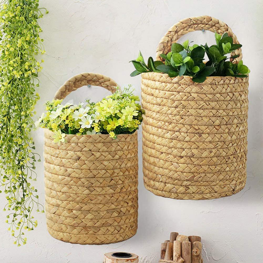 Panier porte plante suspendu en rotin