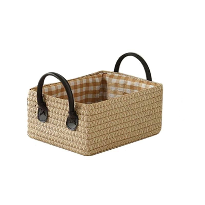 Panier rangement en forme de boîte avec des poignées