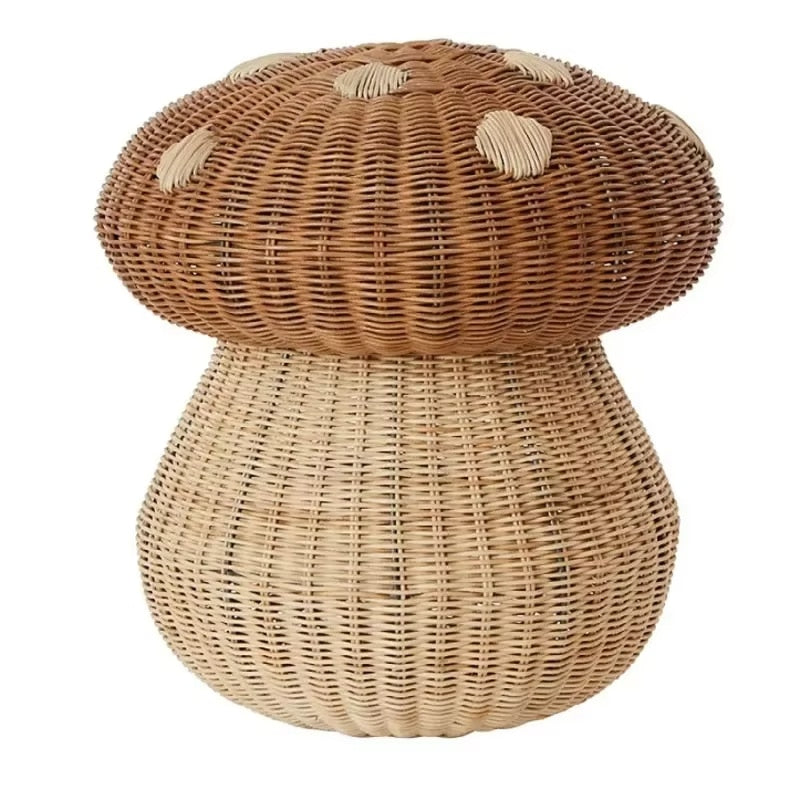Panier de Rangement en Rotin au Design Champignon
