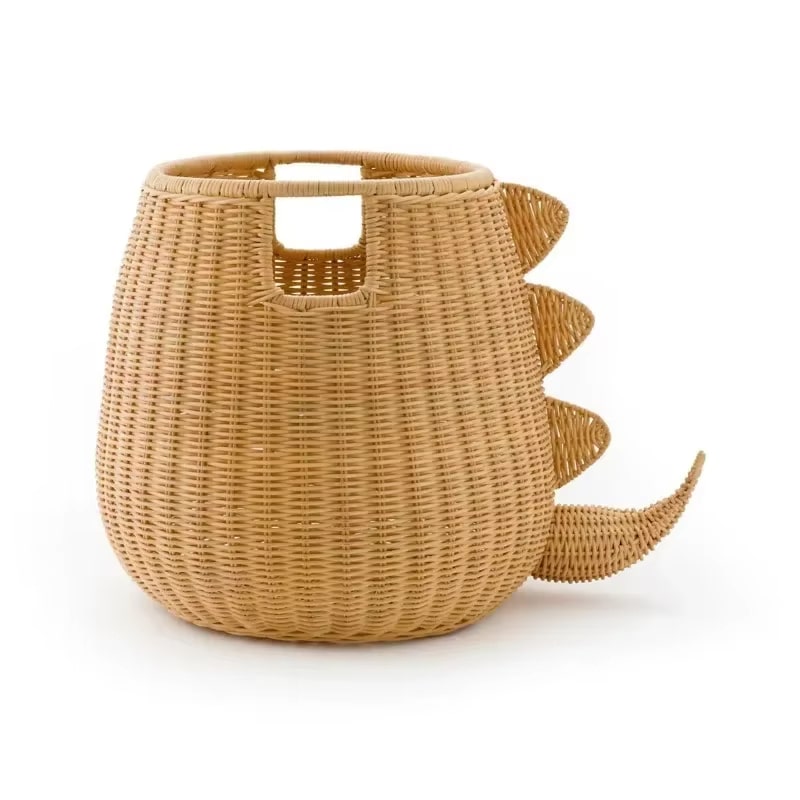 Panier de Rangement en Rotin au Design Dinosaure
