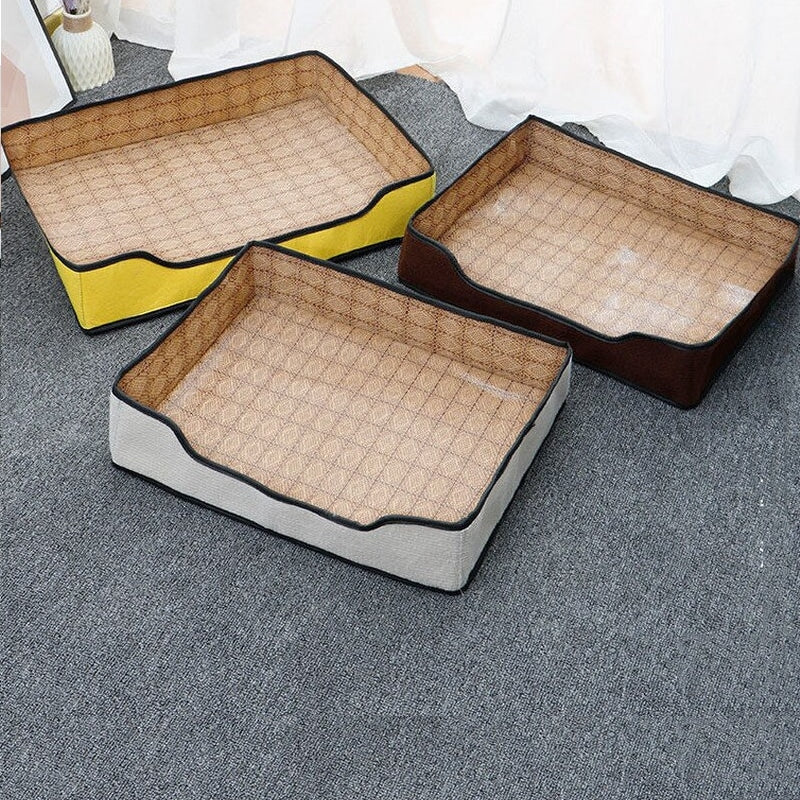 Panier rectangulaire en rotin pour chien
