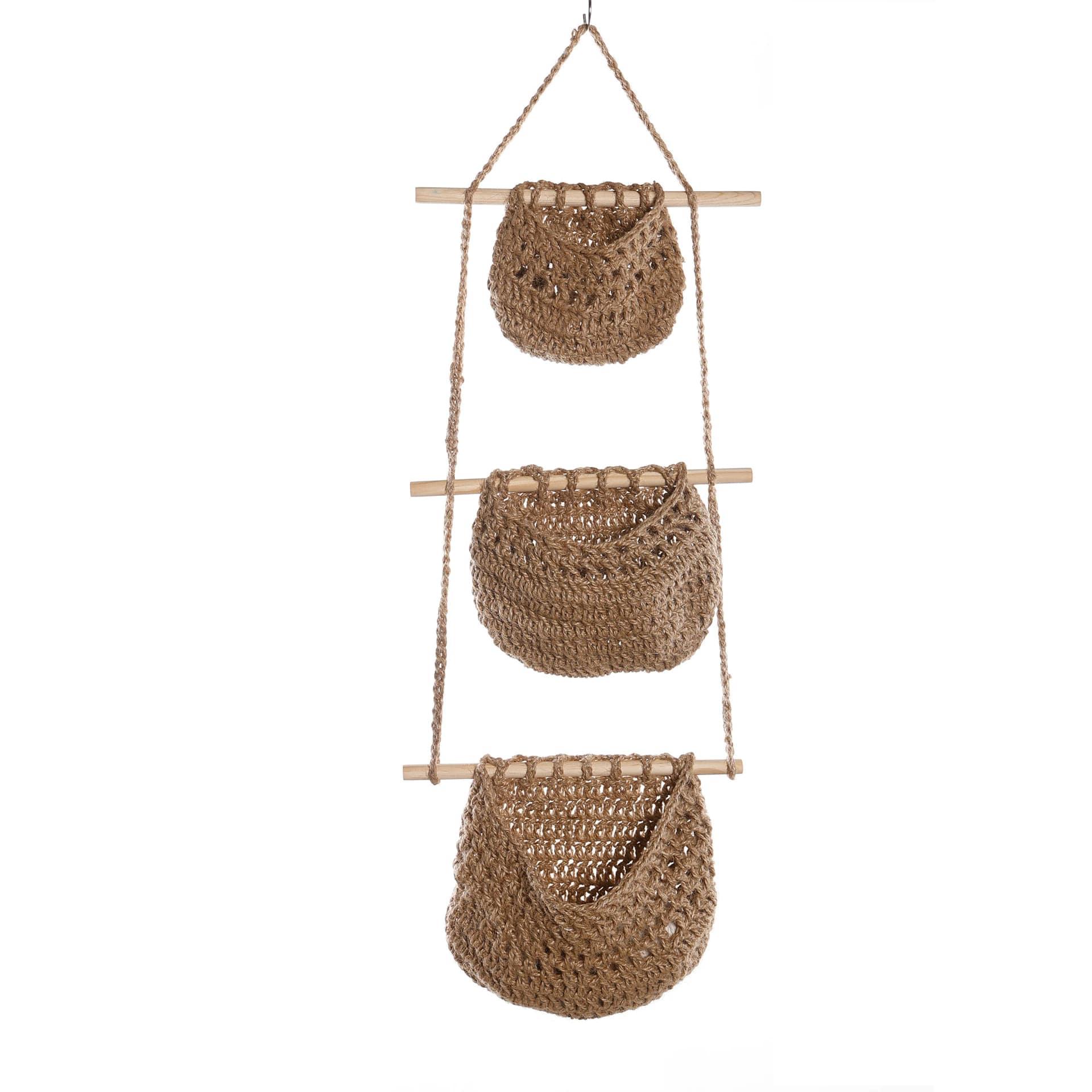 Panier tissé par trois de rangement à suspension murale tissé