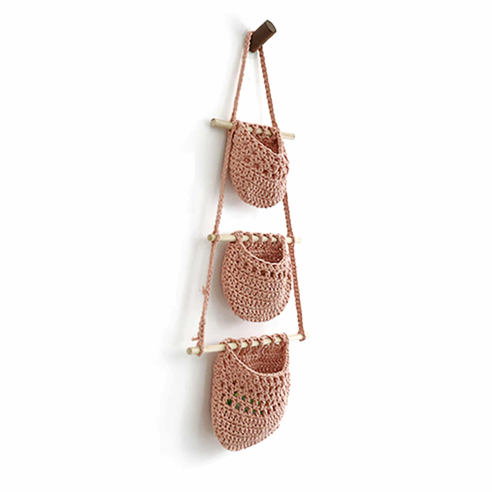 Panier tissé par trois de rangement à suspension murale tissé