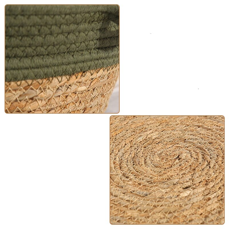 Panier vert en rotin pour chien