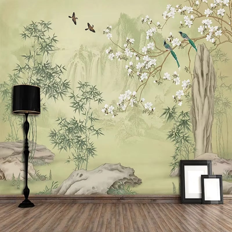 Papier Peint Bambou et Magnolia