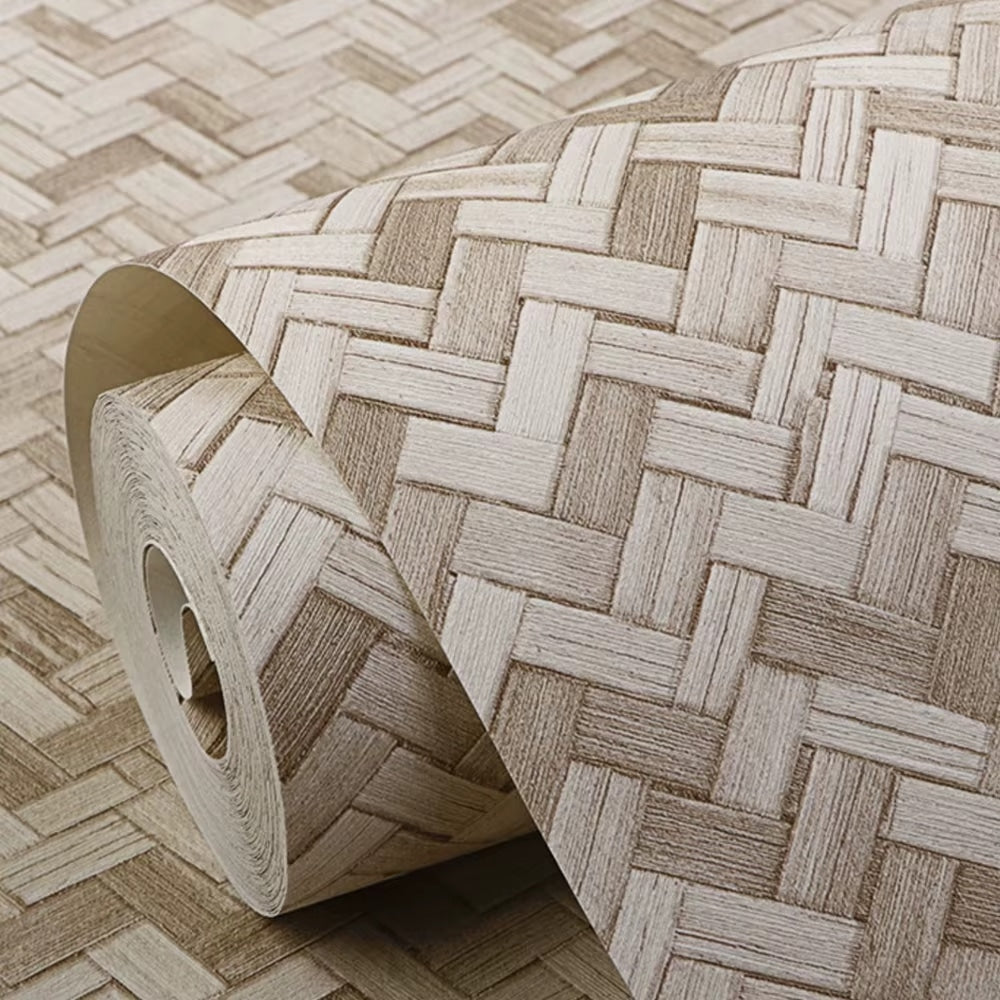 Papier Peint Bambou avec Motifs Géométriques
