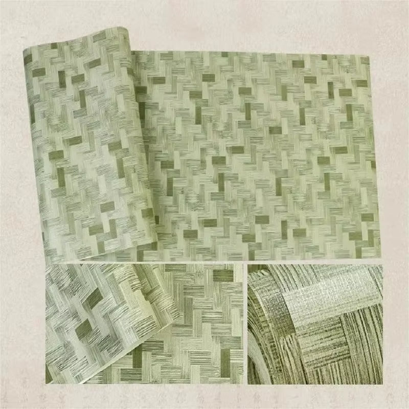 Papier Peint Bambou Vert et Géométrique