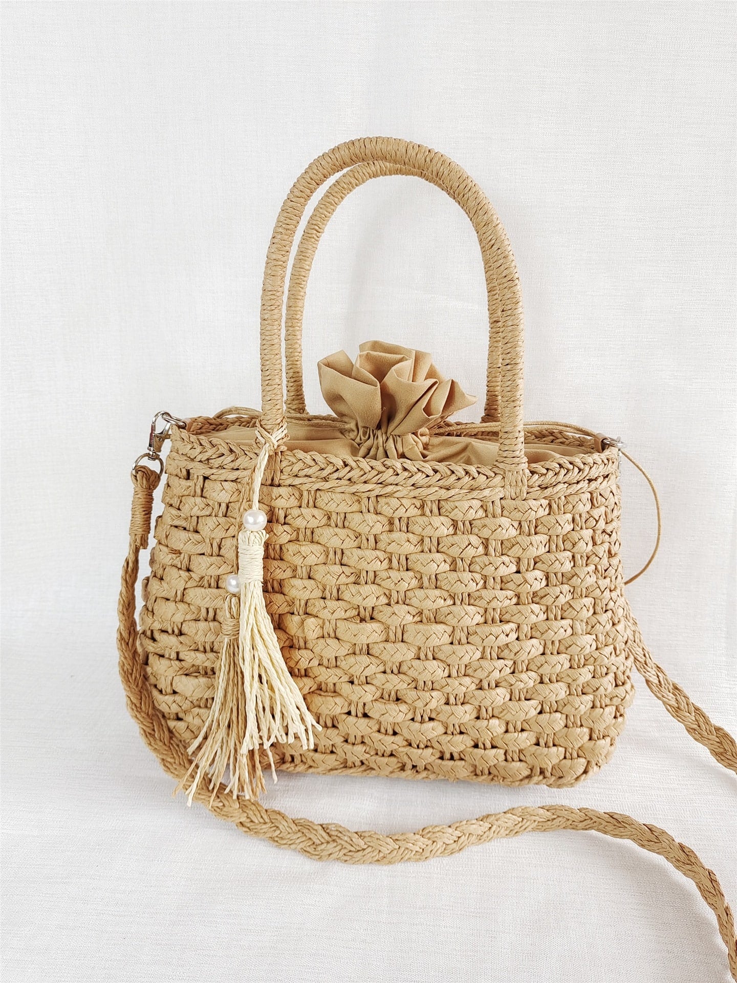 Petit sac à main en rotin tissé pour femmes