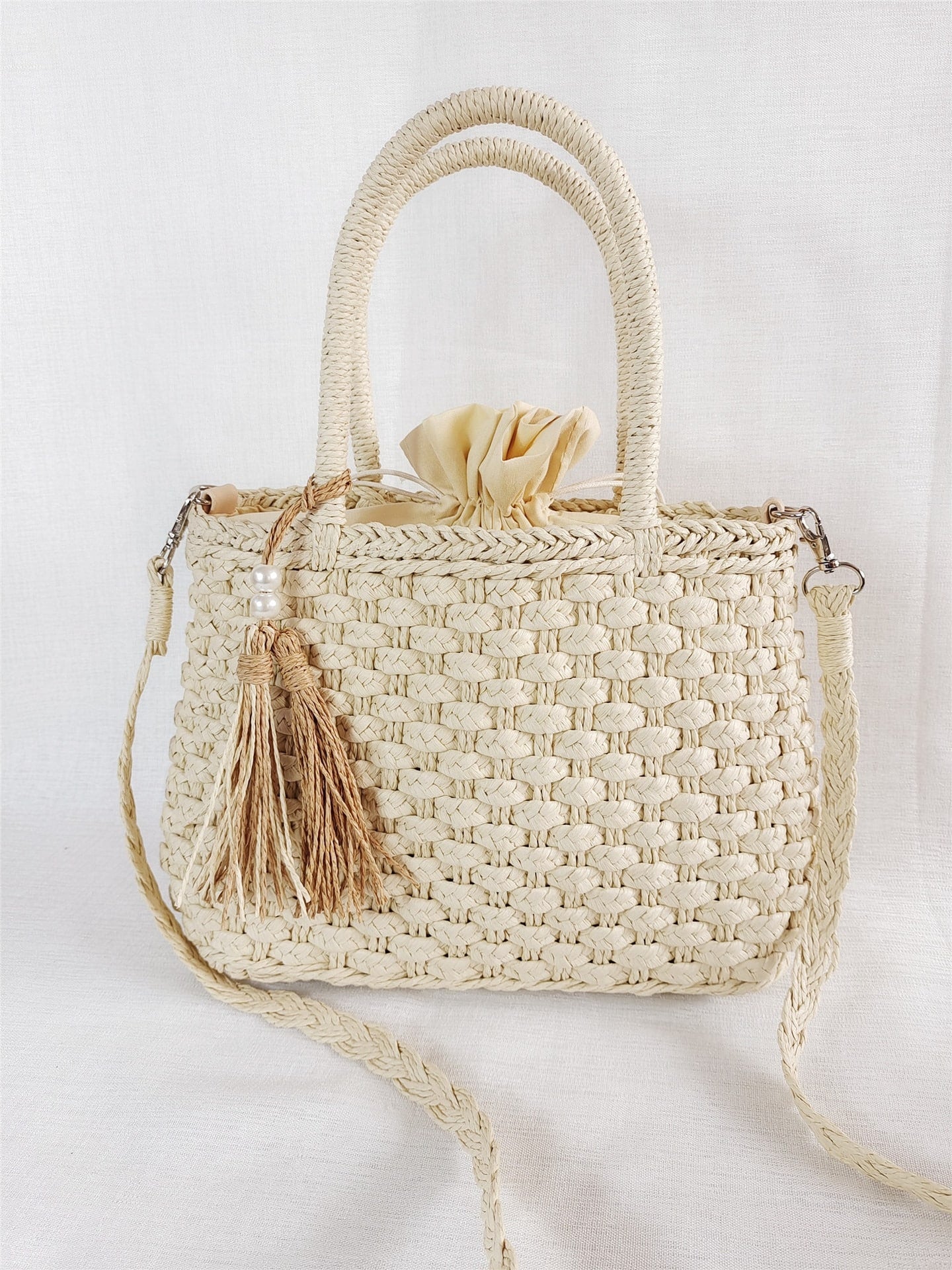 Petit sac à main en rotin tissé pour femmes