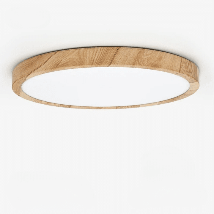 Plafonnier Effet Bois LED Rond au Design Moderne