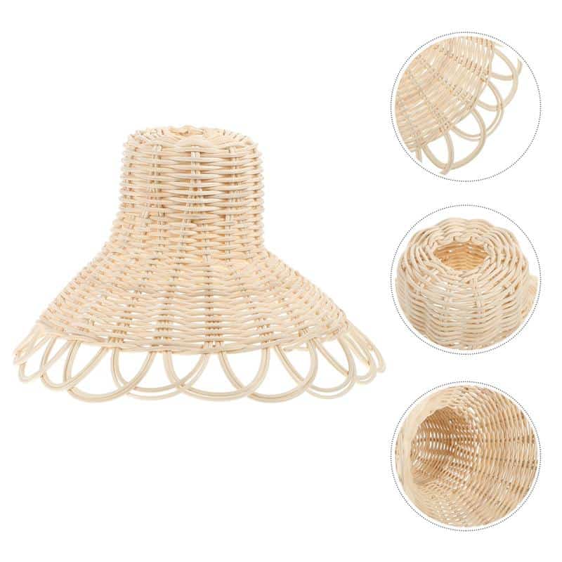 Plafonnier en rotin blanc