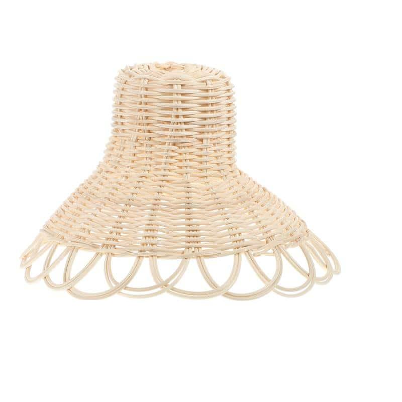 Plafonnier en rotin blanc