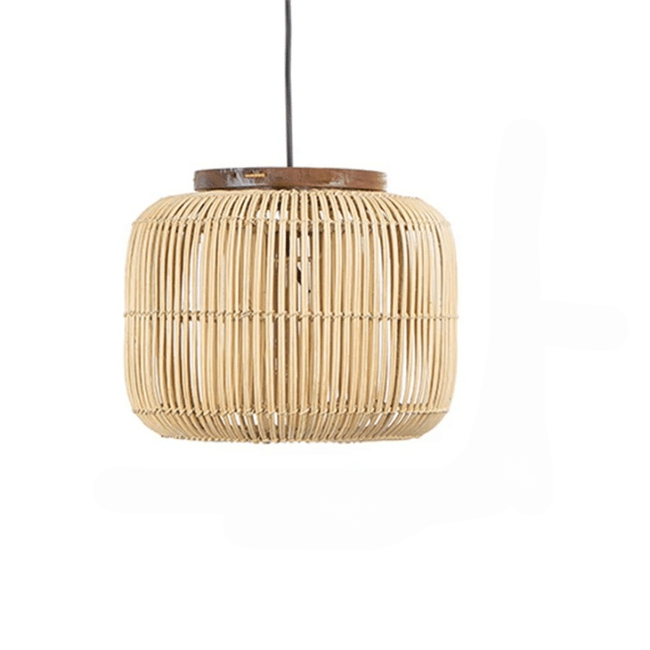 Plafonnier en Rotin Style Chinois Rétro à LED
