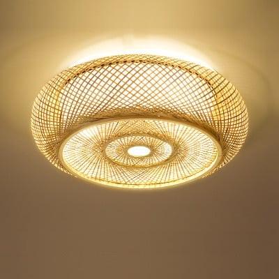 Plafonnier suspendu en rotin