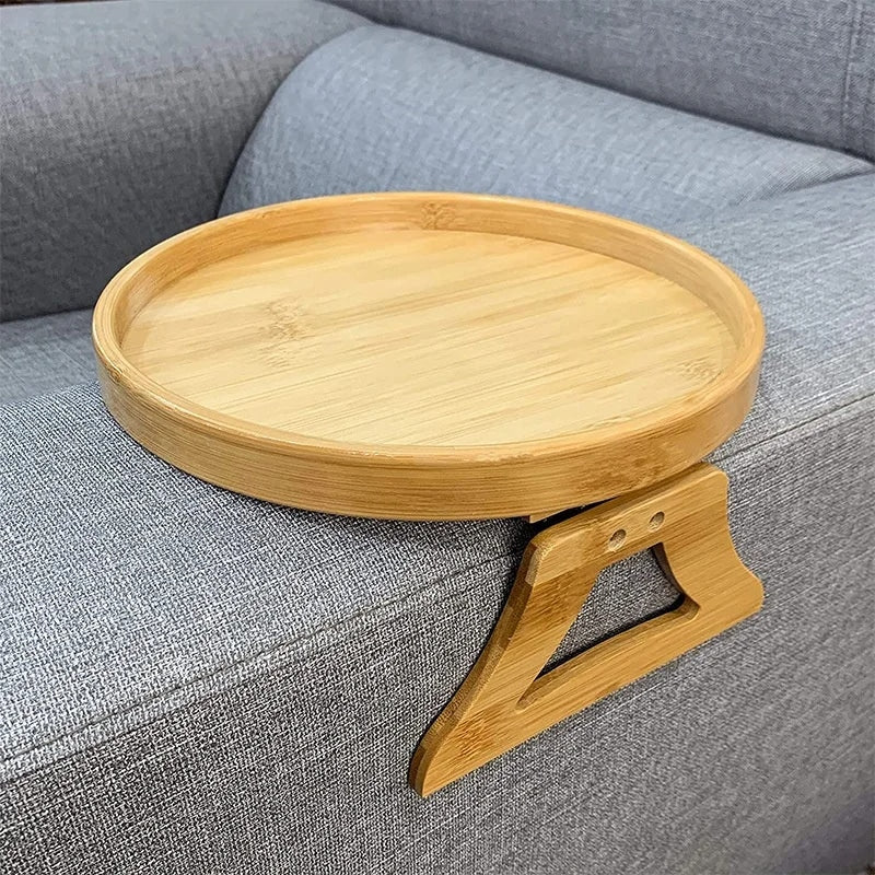 Plateau Bambou Rond pour Accoudoir
