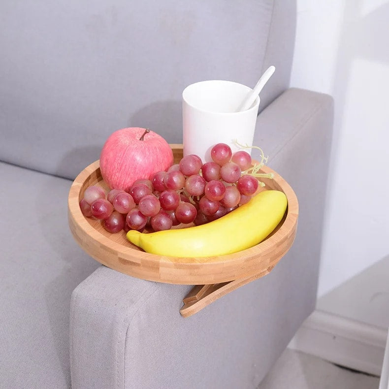 Plateau Bambou Rond pour Accoudoir