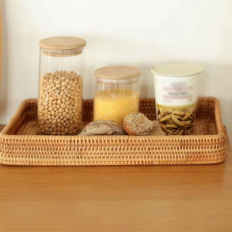 Plateau Effet Rotin Artisanal