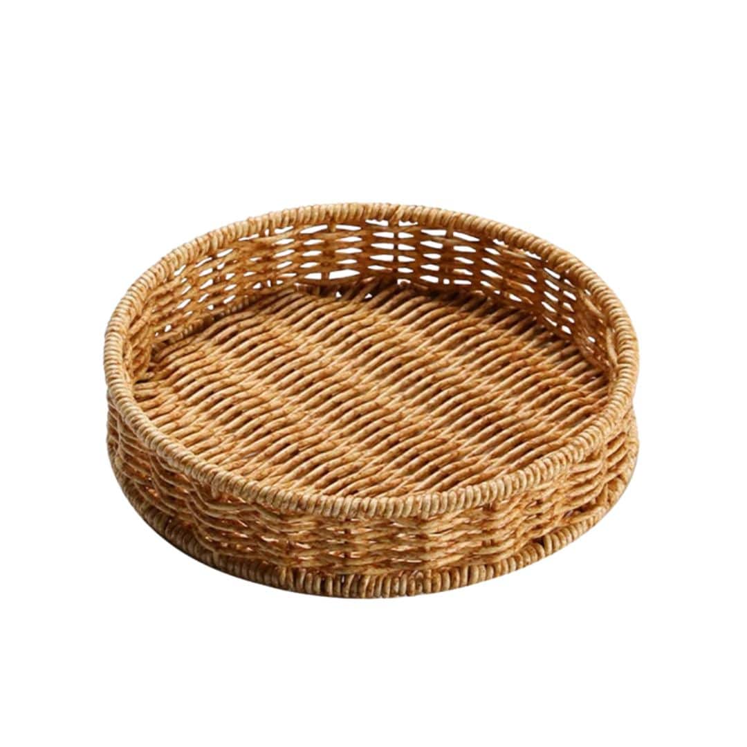 Plateau Rotin Rond Style Bohème