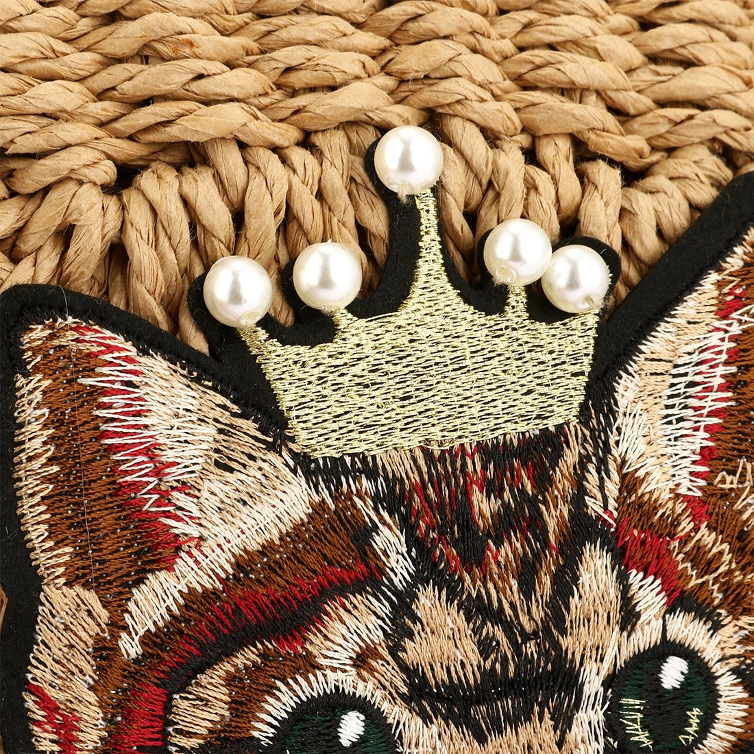 Pochette à main tissée avec chat