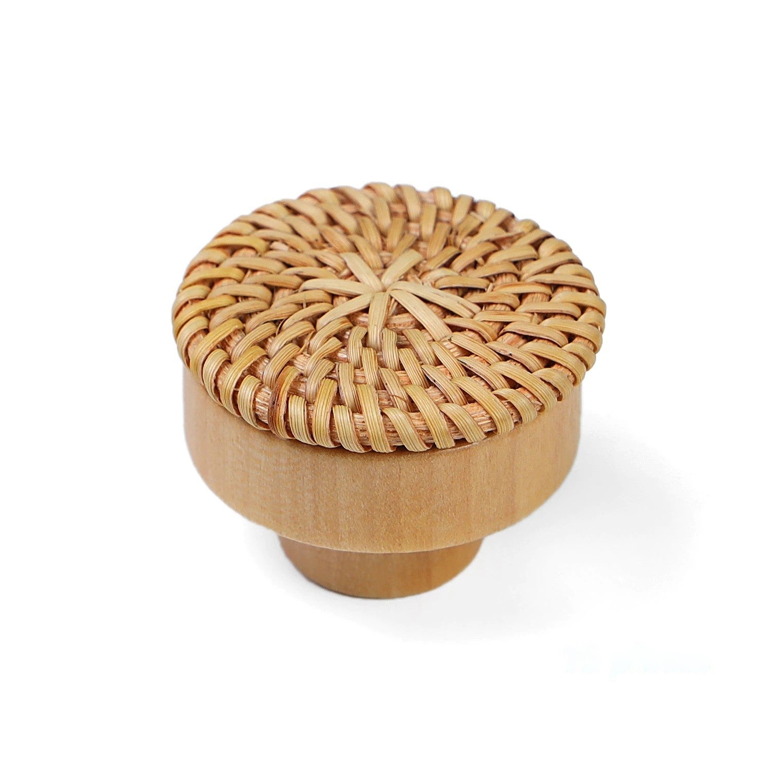 Poignées en bois de hêtre et rotin naturel pour DIY