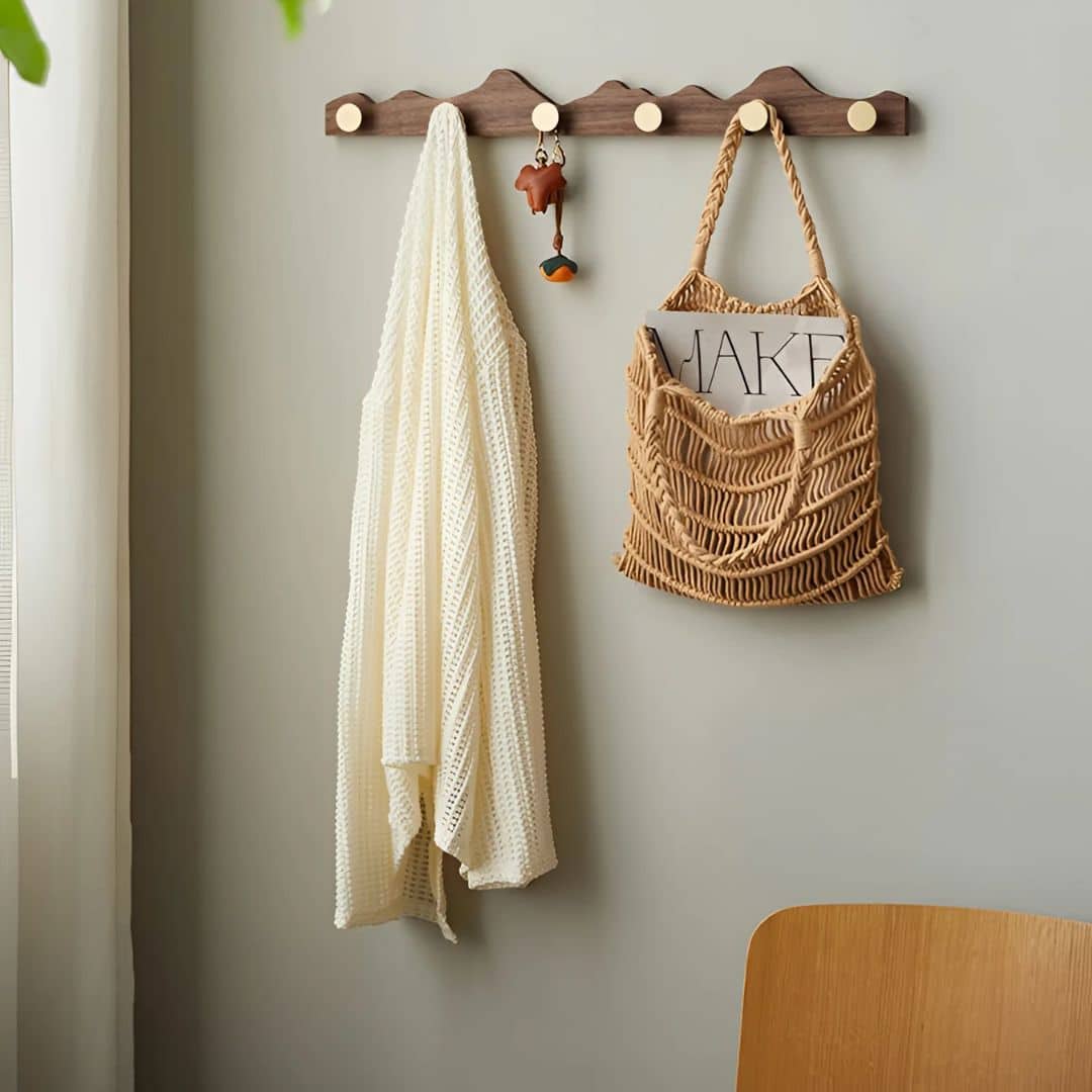 Porte Manteau Mural Chic en Bois