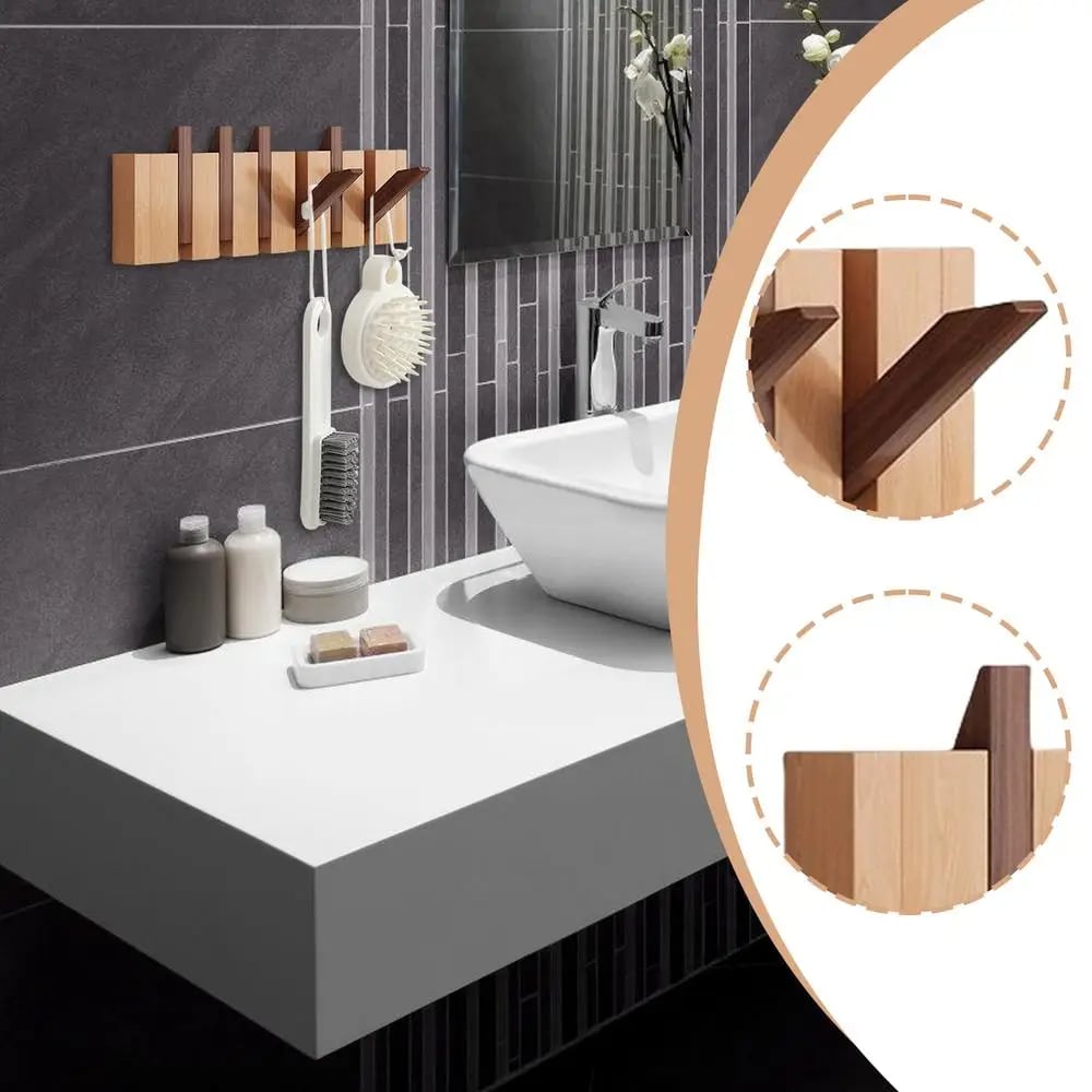 Porte Objet Mural Style Piano en Bois
