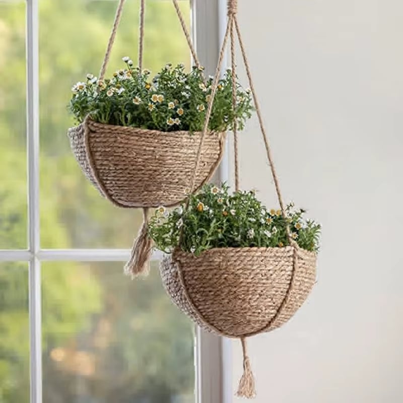 Pot de Fleur Bohème et Suspendu en Rotin