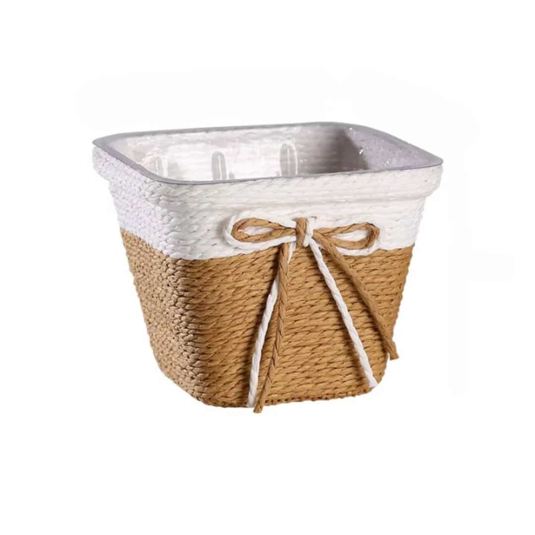 Pot de Fleur Carré en Rotin