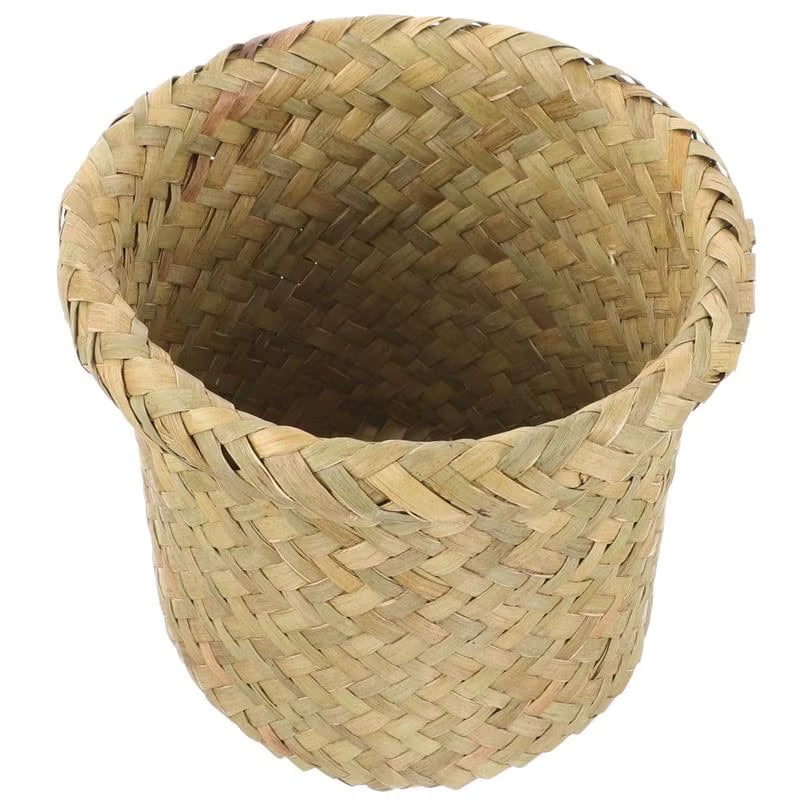 Poubelle Rotin Ronde Tressée à la Main