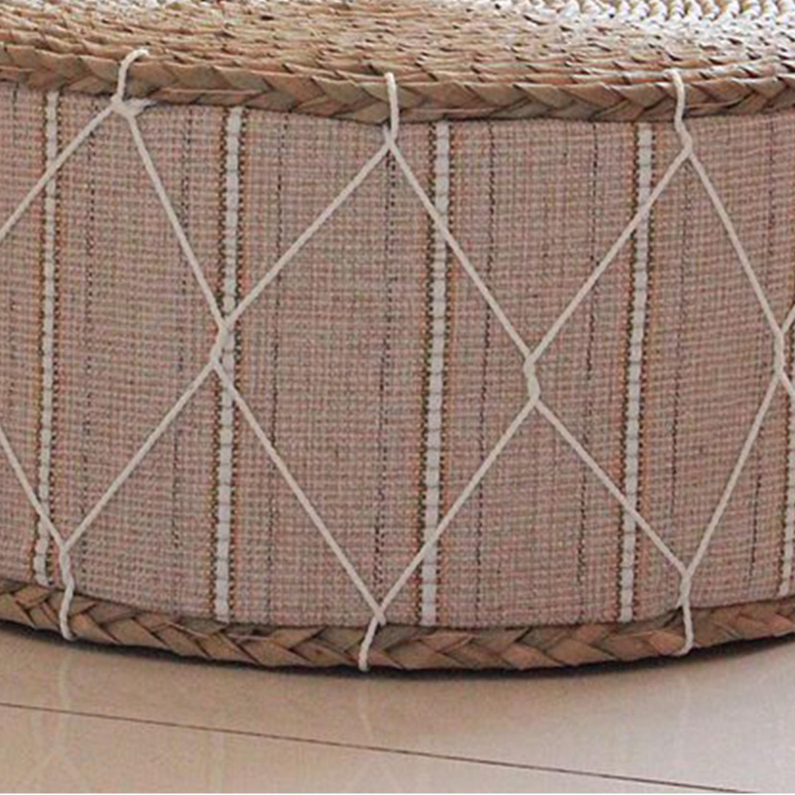 Pouf circulaire beige