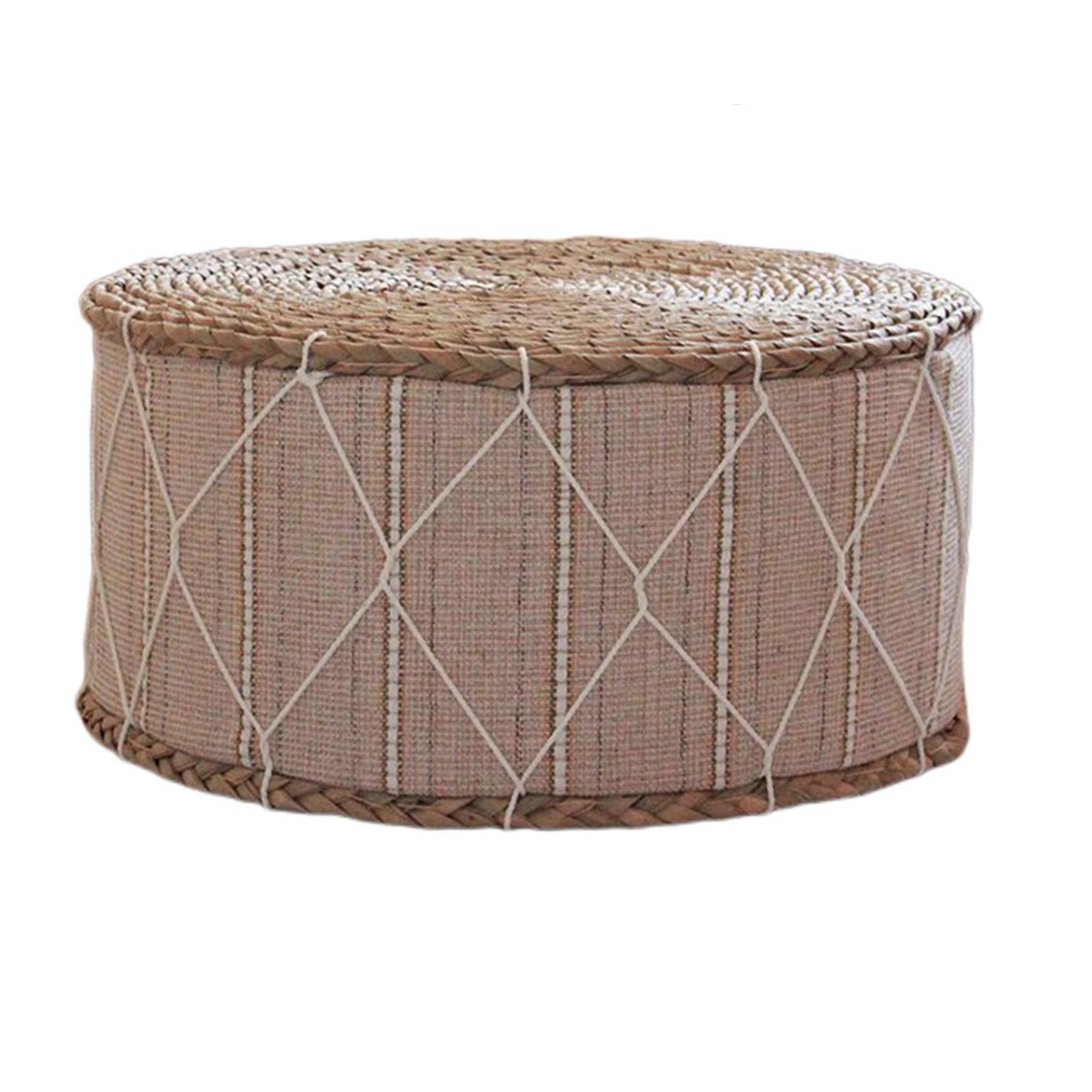 Pouf circulaire beige