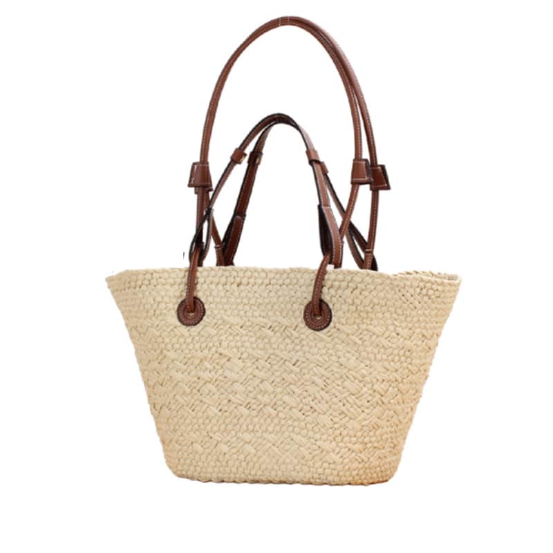 Sac à main, à bandoulière, en paille tissé à la main pour femmes