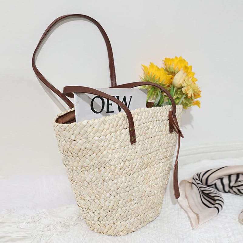 Sac d’été en paille tissé à la main pour femmes
