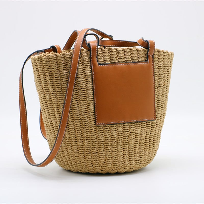 Sac en paille à bandoulière, grande capacité pour femmes