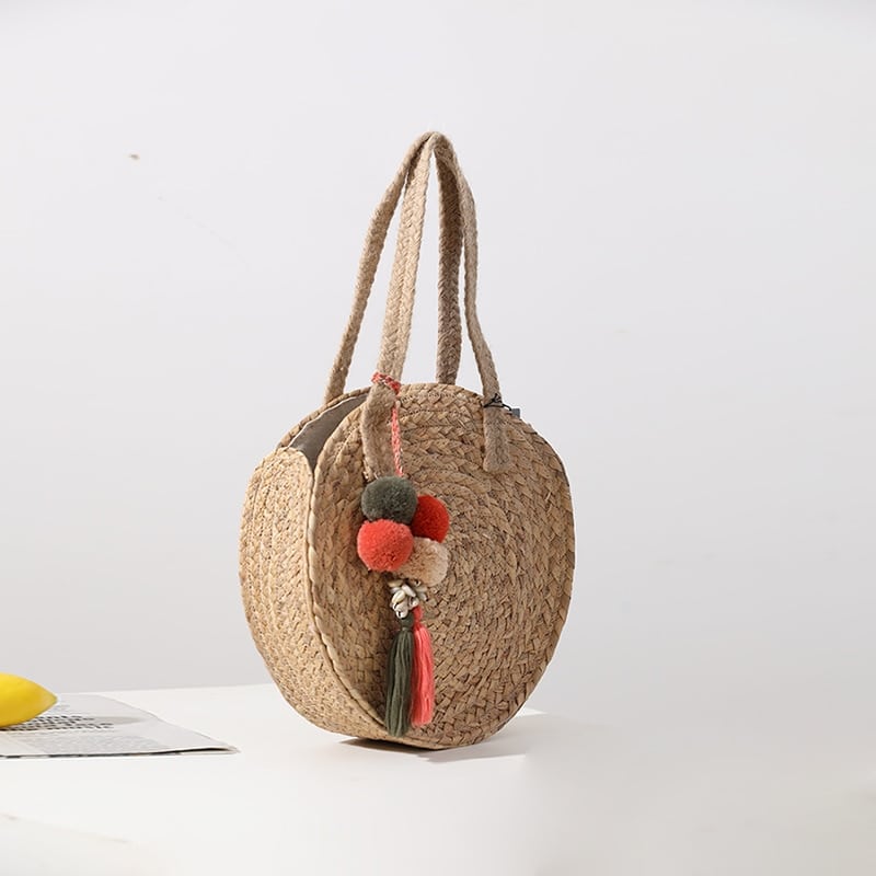 Sac rond tissé pour femmes