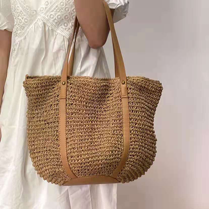 Sacs à main en paille tissés à la main pour femmes