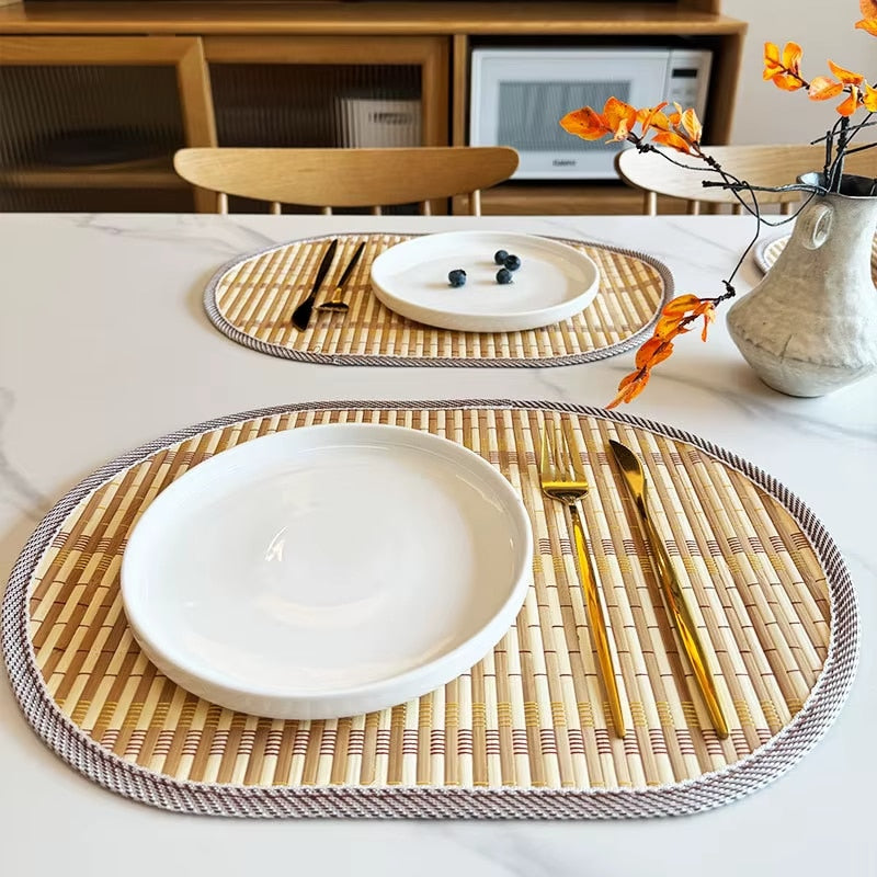 Set de Table Bambou Ovale de Style Nordique