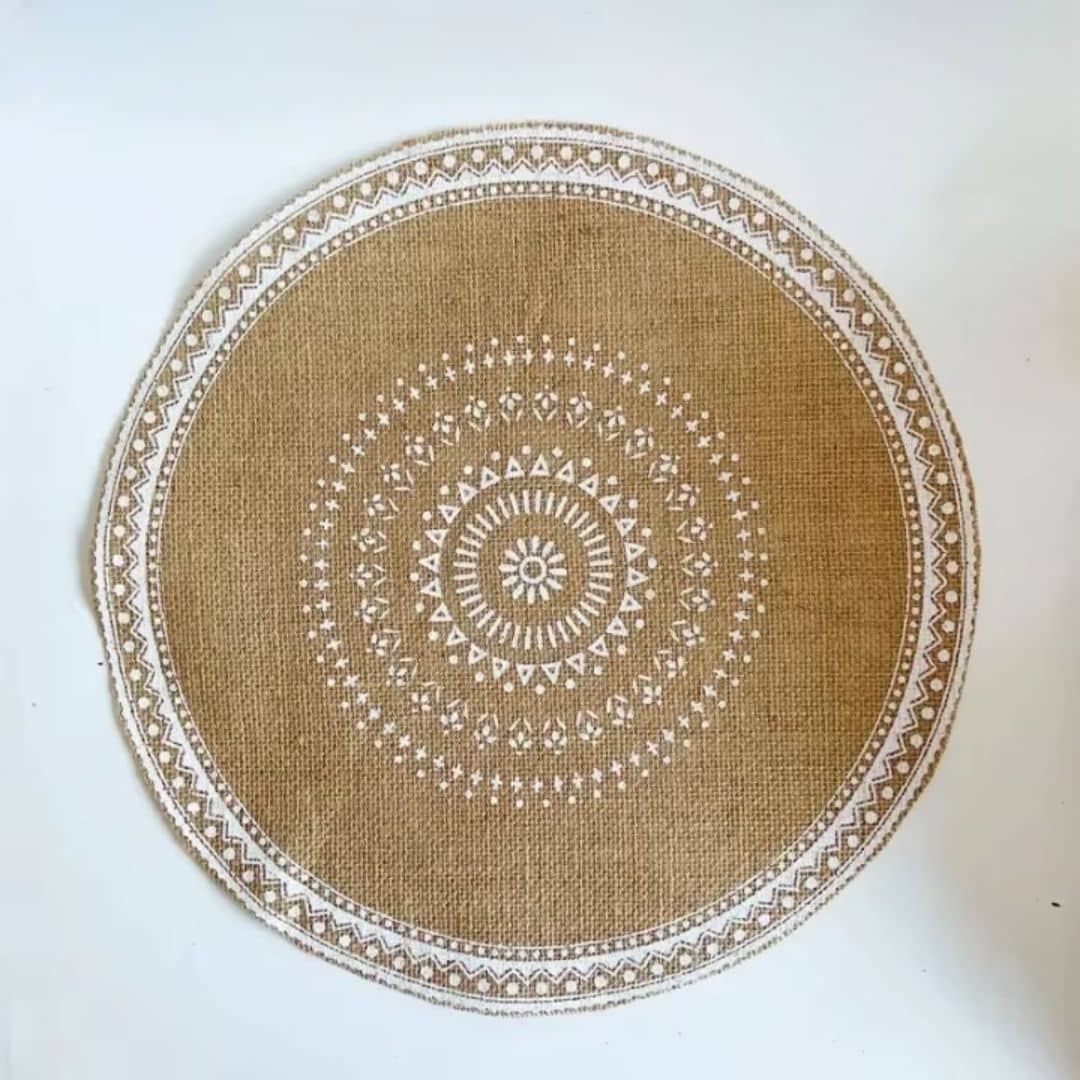 Set de Table Effet Paille Rond Style Bohème