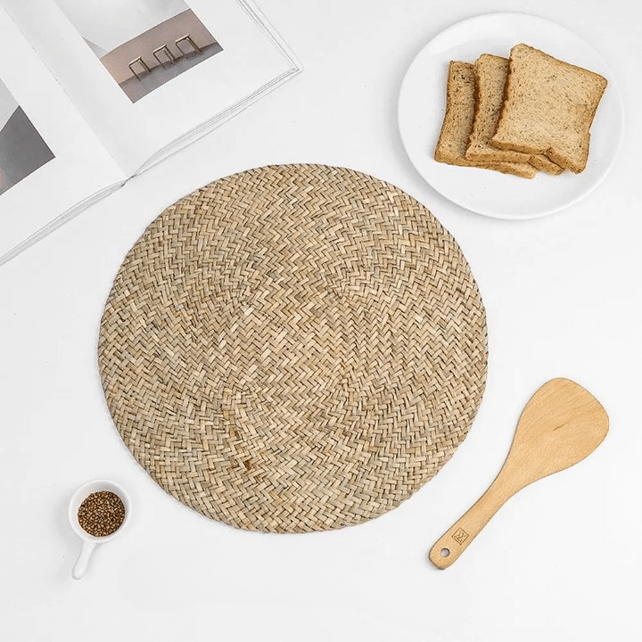 Set de Table Paille Rond Tissé à la Main