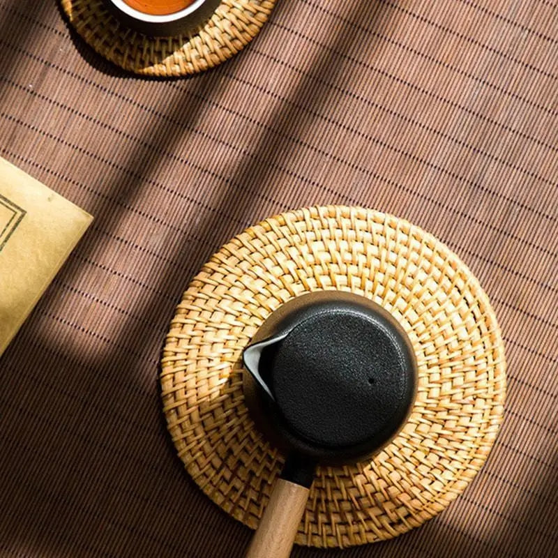 Set de Table Rotin Rond de Style Pastoral