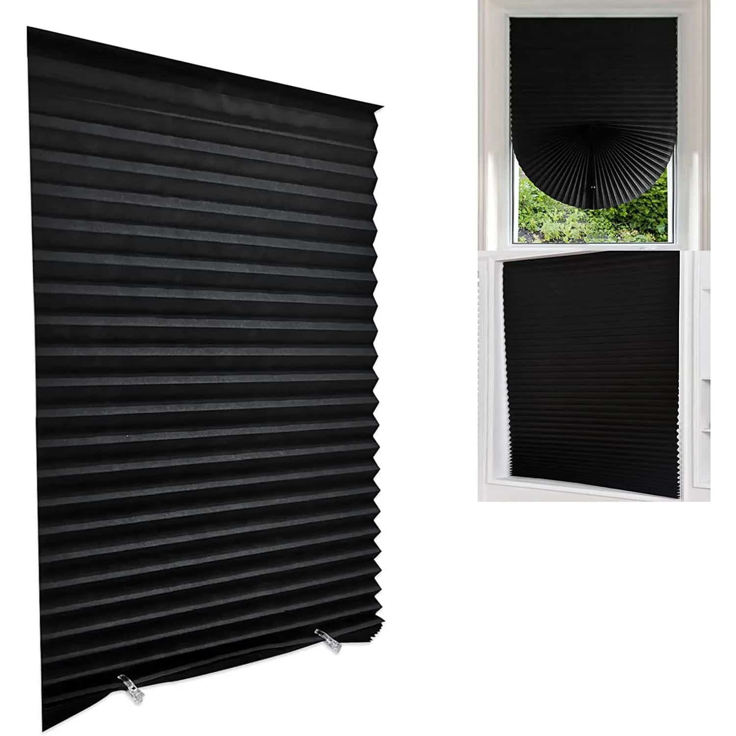 Store Effet Bambou Noir en Tissu avec Boucles