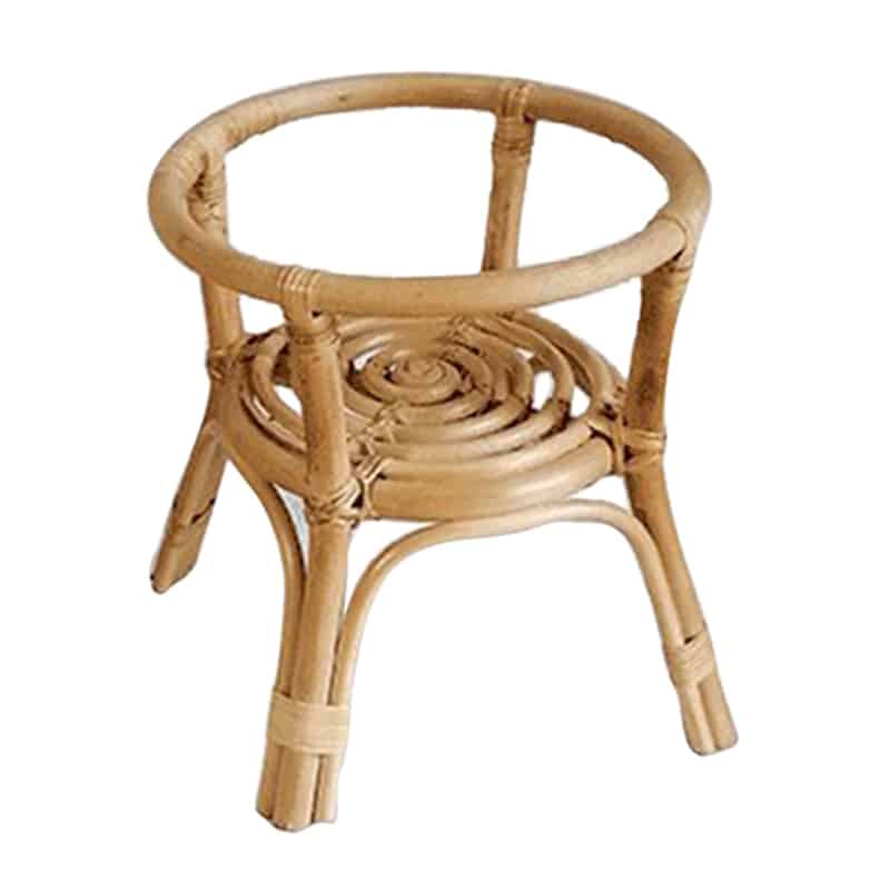 Support porte plante en rotin naturel