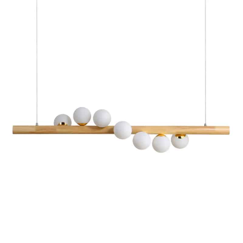 Suspension Bois LED au Design Artistique Moderne
