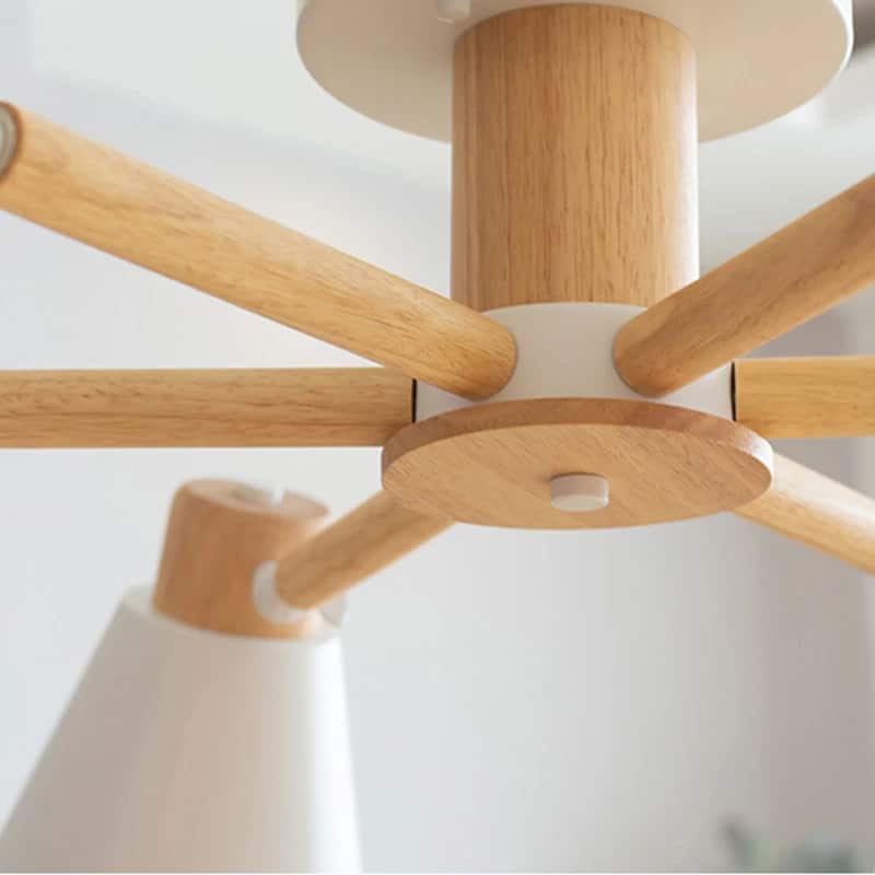 Suspension Bois LED au Design Nordique à Trois Têtes
