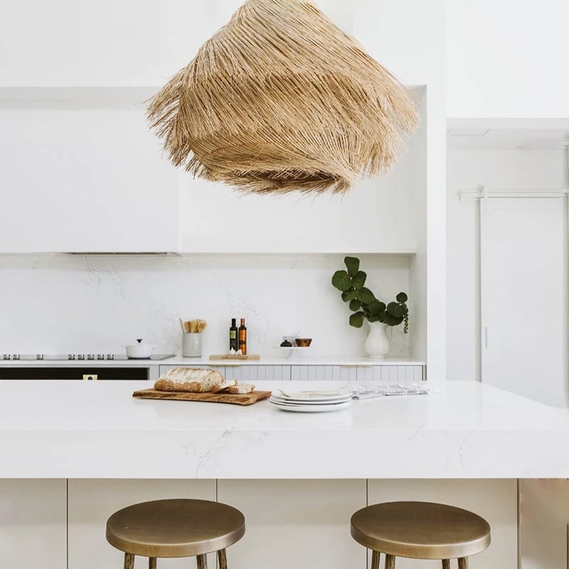 Suspension Effet Paille Design avec Trois LED