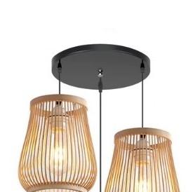 Suspension en rotin lanterne